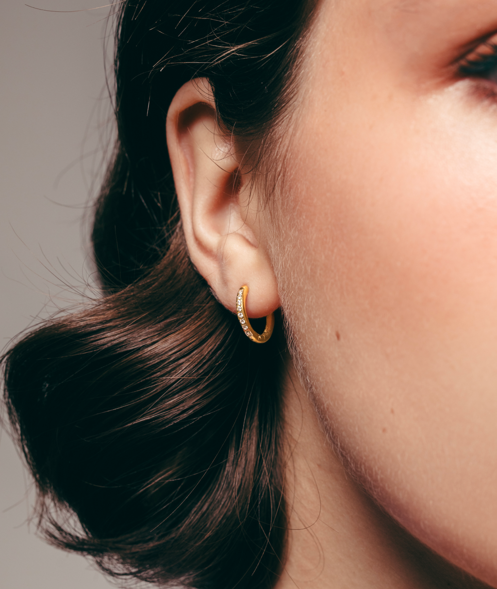 Crystal Huggie Hoop Earrings