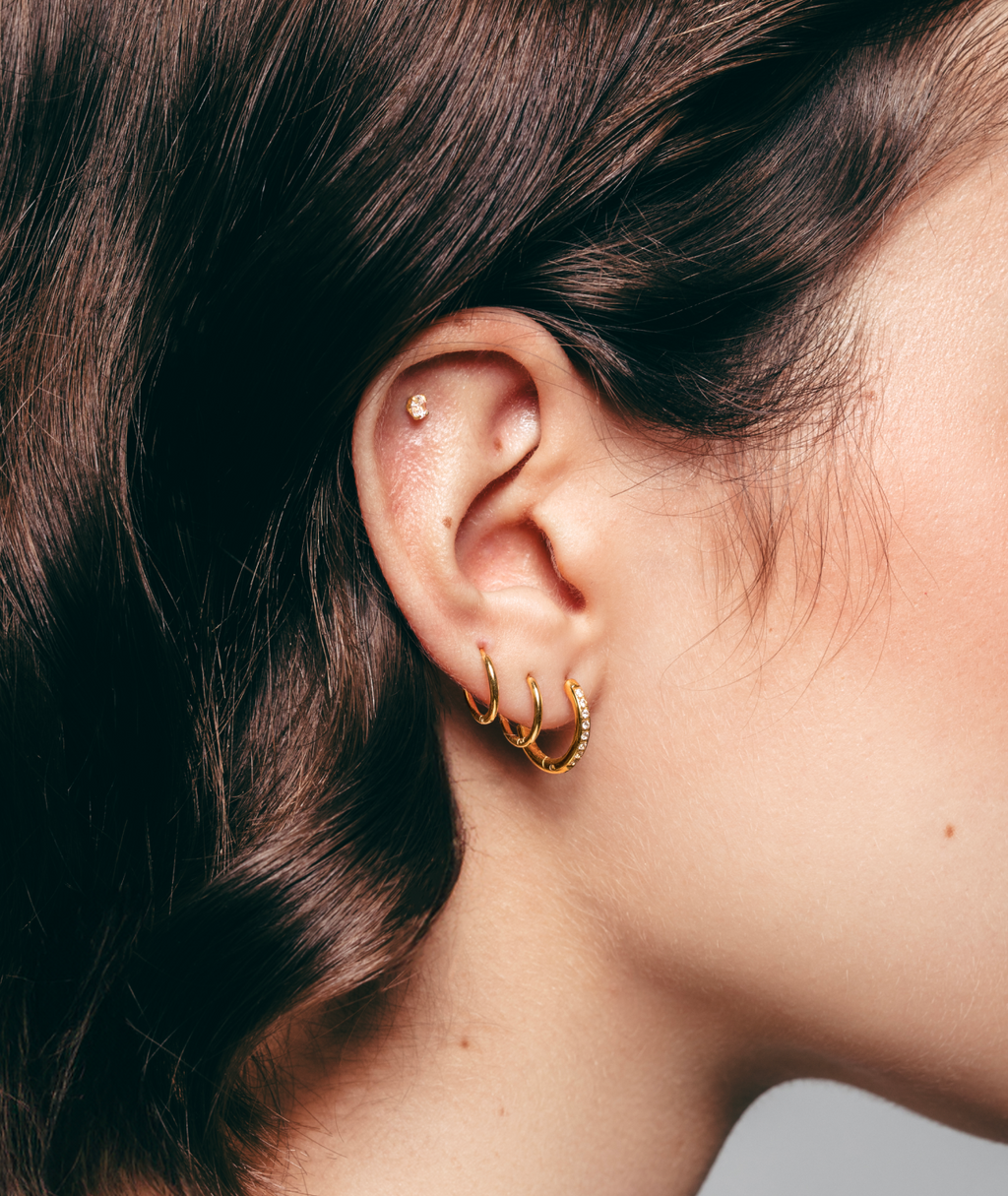 Crystal Huggie Hoop Earrings