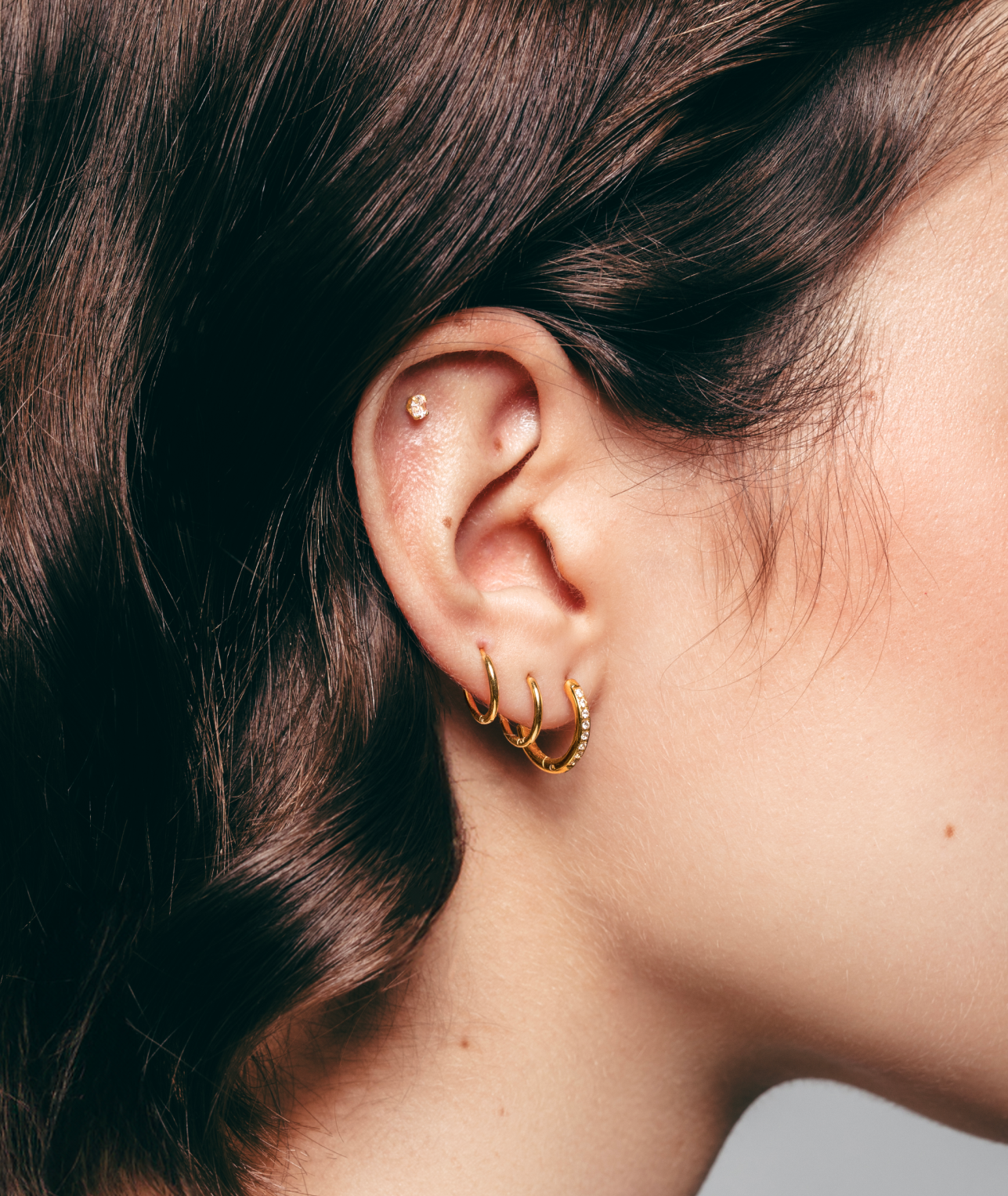 Crystal Huggie Hoop Earrings