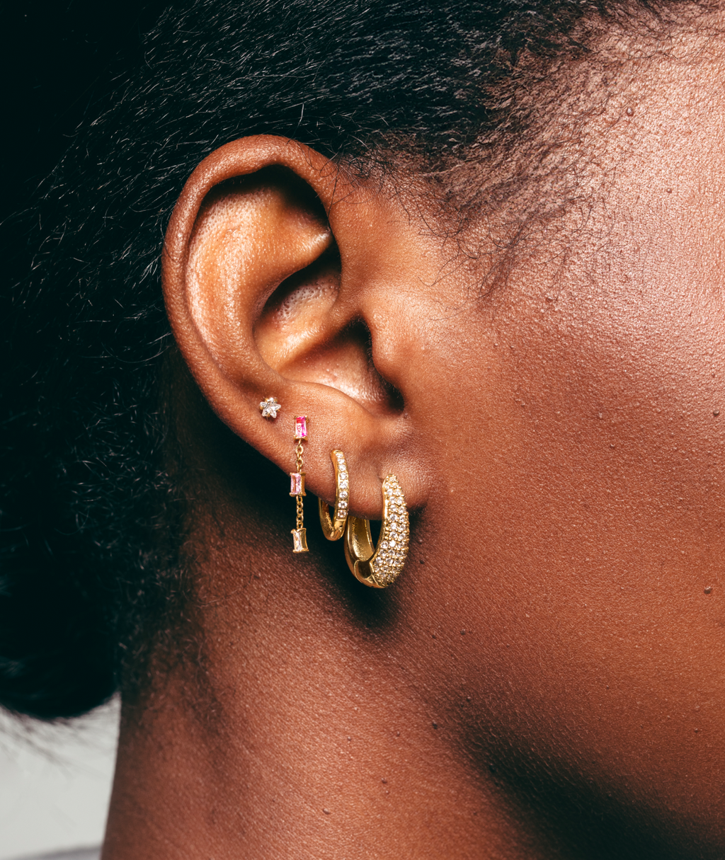 Crystal Huggie Hoop Earrings